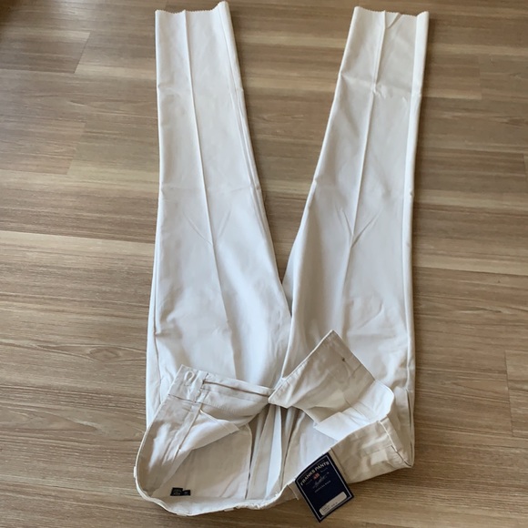 Frank’s made USA trim fit unhemmed ( tall inseam for tall men) plain front khaki - Picture 13 of 17